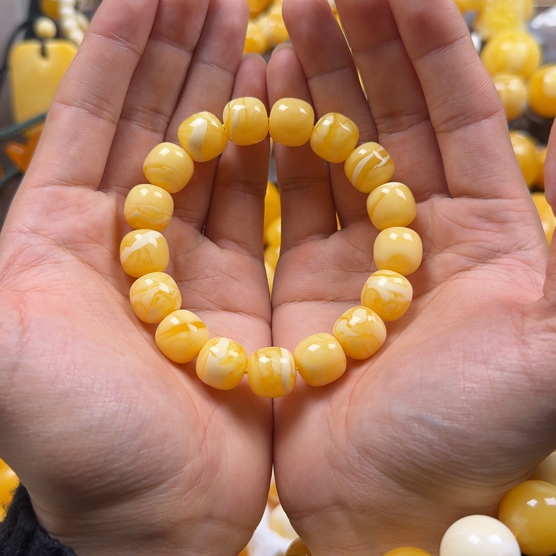 琥珀珠宝奇石未镶嵌同料老型14mm