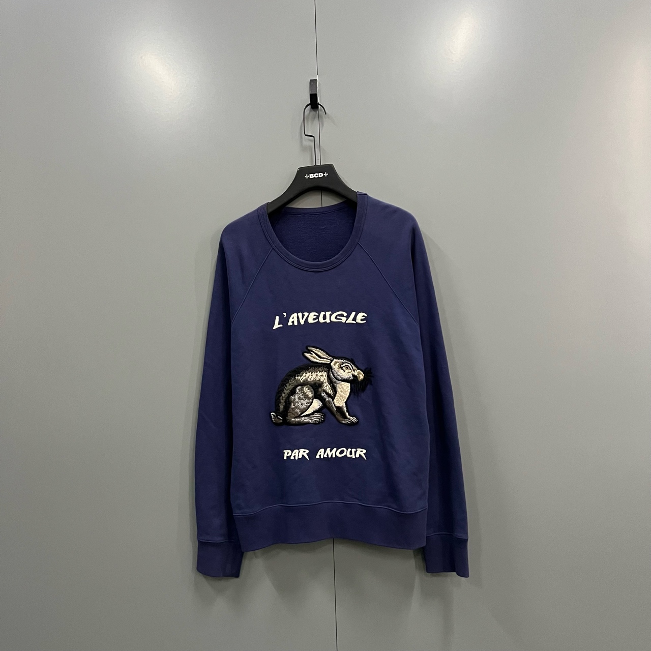 99新 GUCCI/古驰 h829 兔子logo刺绣卫衣 M码 208200