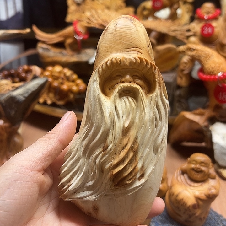 柏木太行崖柏手把摆件