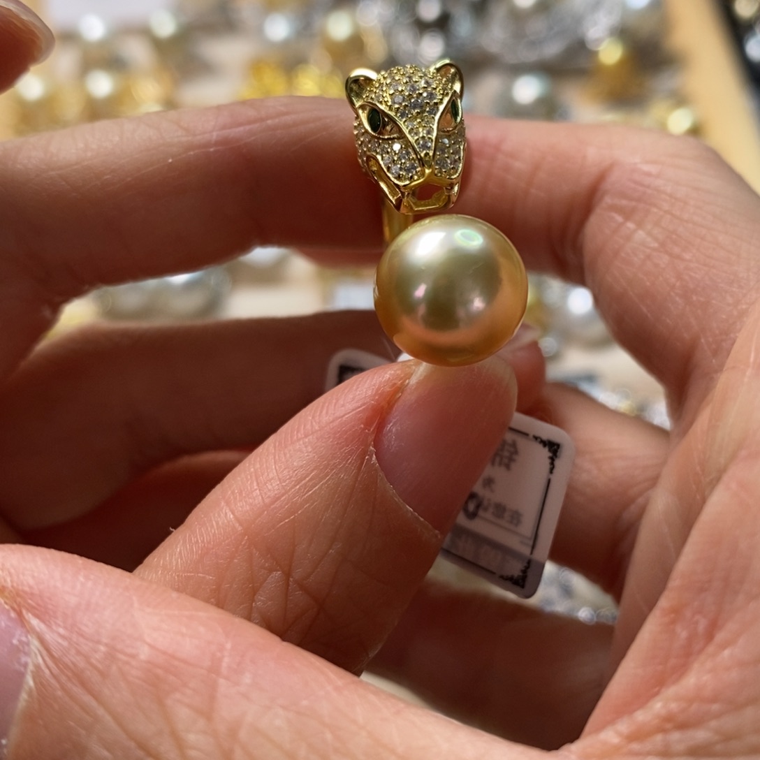 海水珍珠戒圈银S925镶嵌