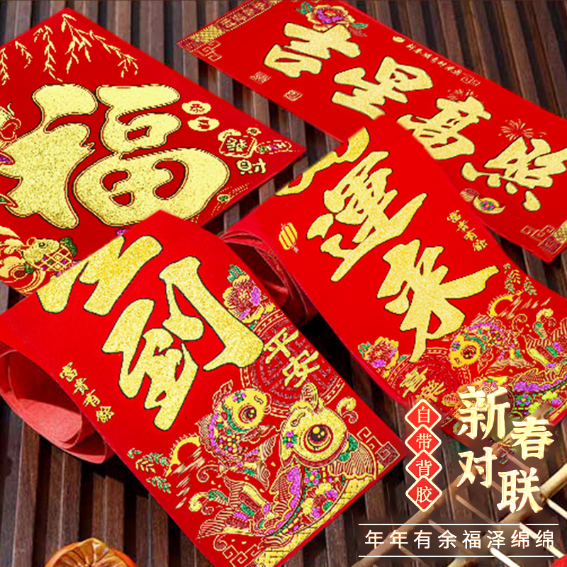 对联春联2025新款蛇年立体春节布置创意鲤鱼款大门联过年门贴对贴