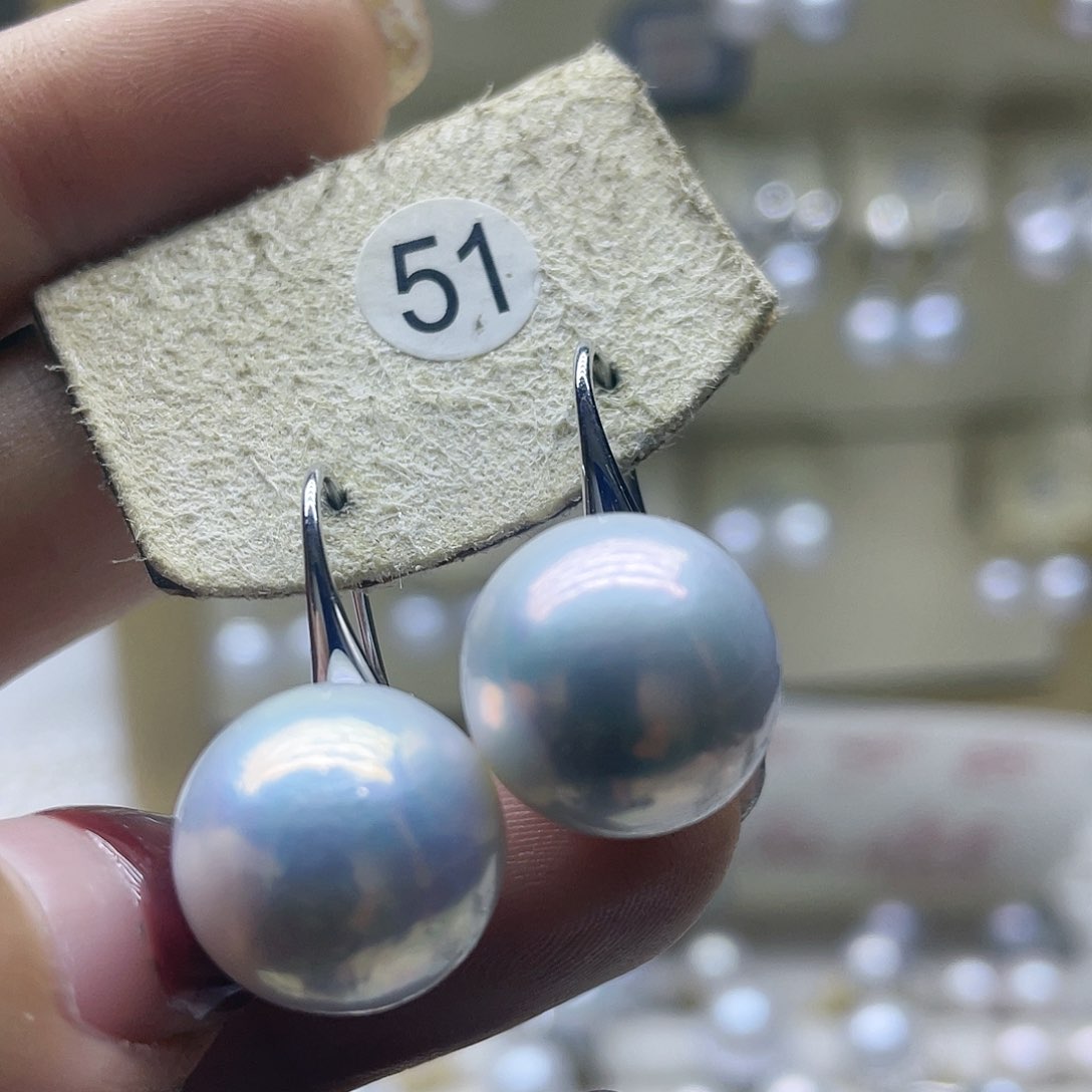 淡水珍珠耳饰银S925镶嵌