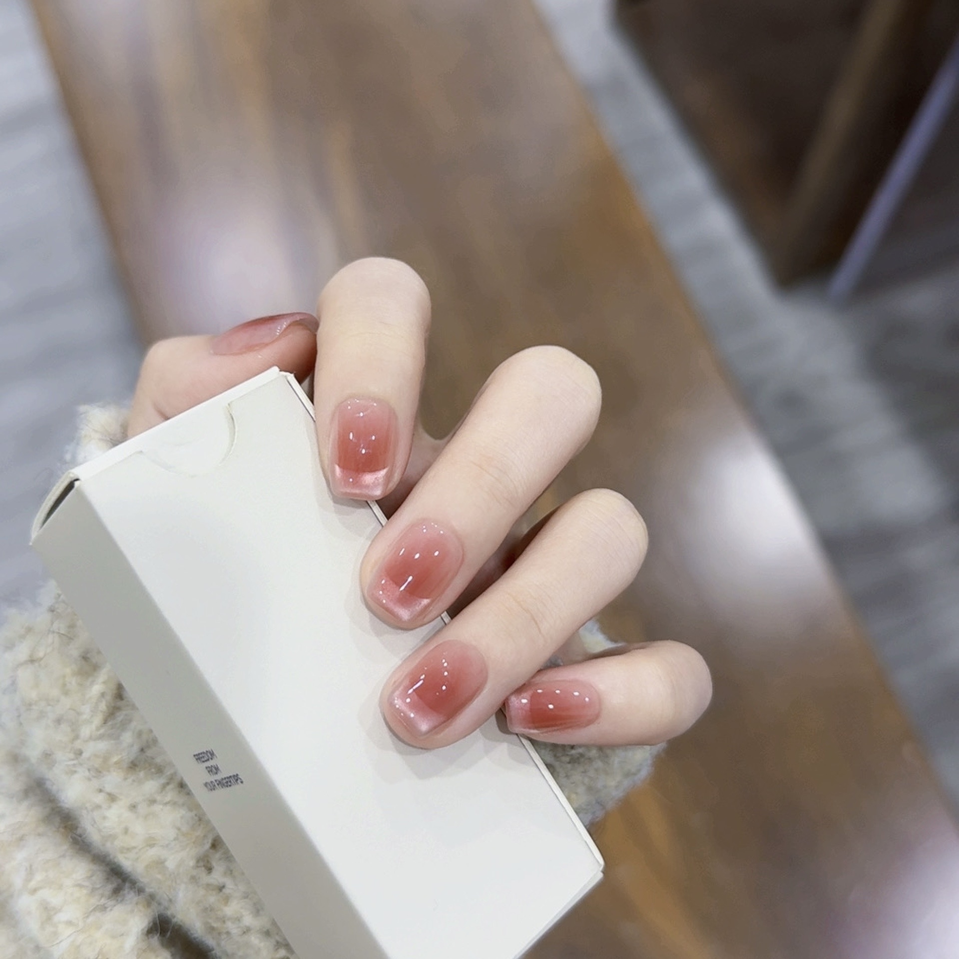 茉哉H【葡萄酒渍】纯手工定制美甲拆卸穿戴甲A5167