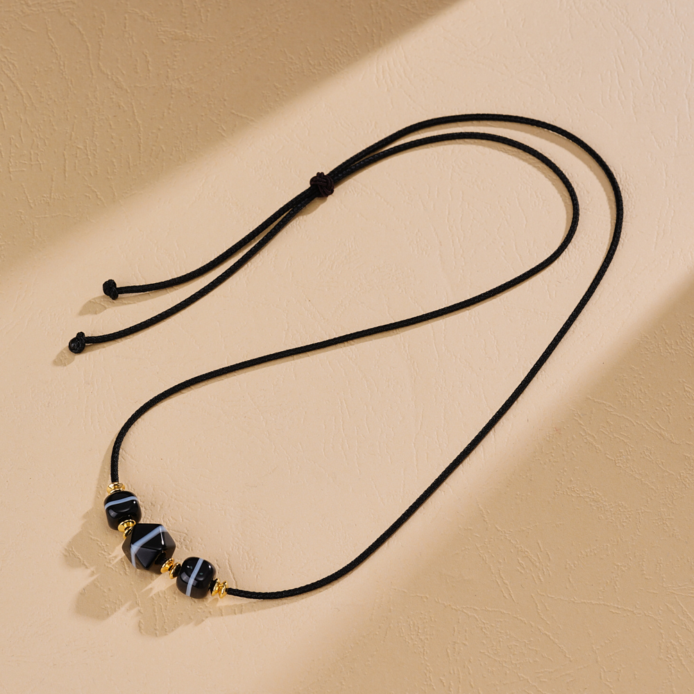 云丹拉姆丨药师珠天珠锁骨链多样性发其一约11*11