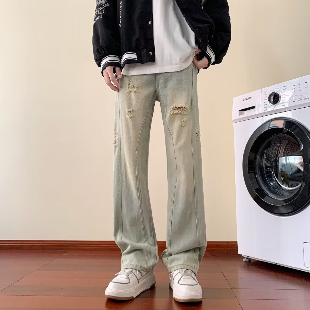 3015牛仔裤男2025年ins百搭韩版潮流高街潮流vintage高级感潮
