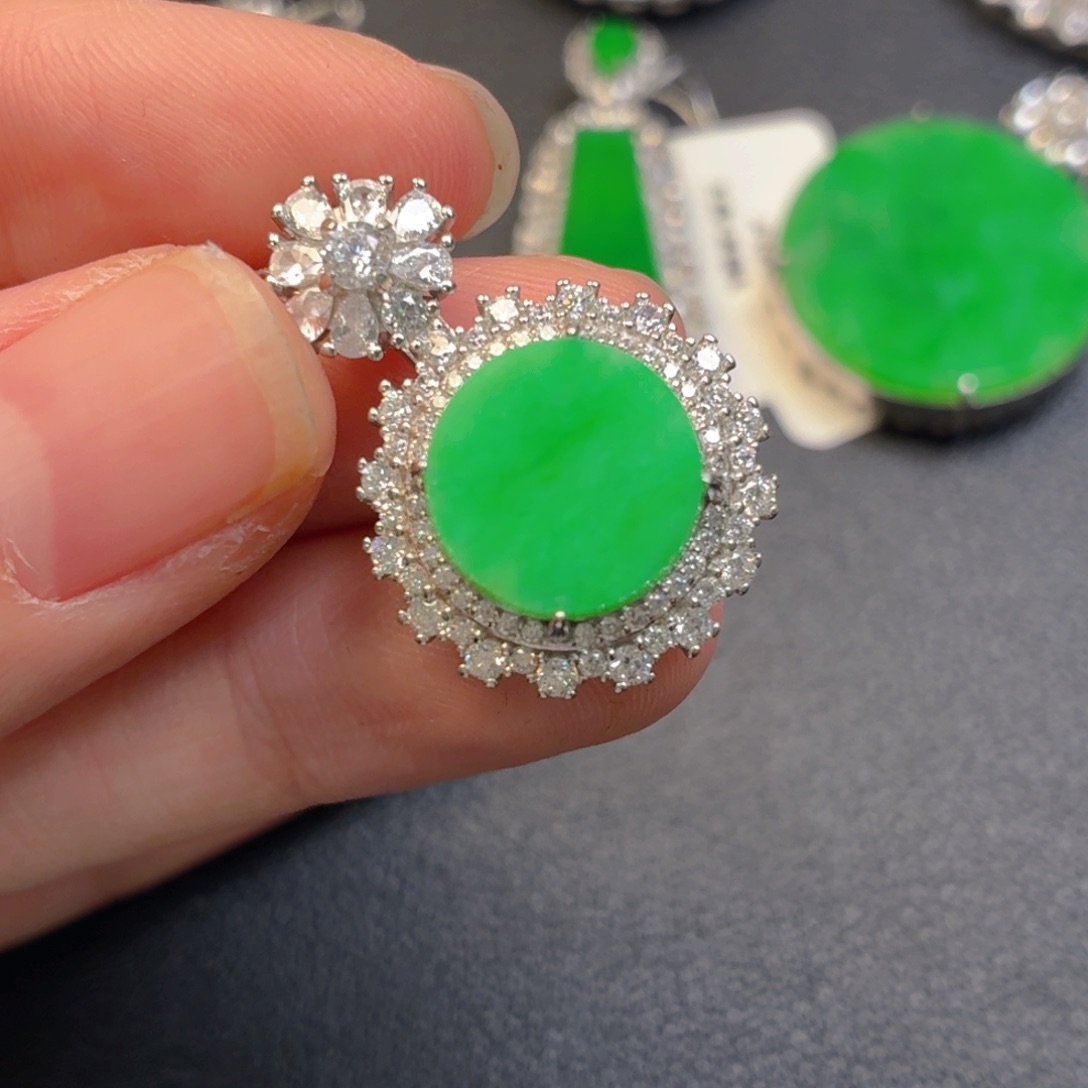 翡翠银S925镶嵌吊坠(不含链)