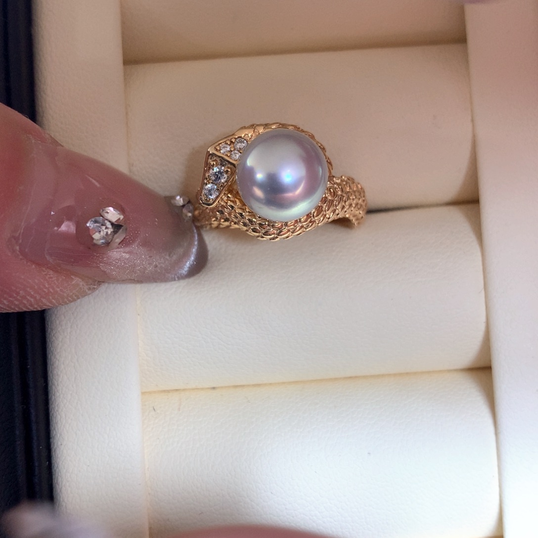 海水珍珠戒指银S925镶嵌