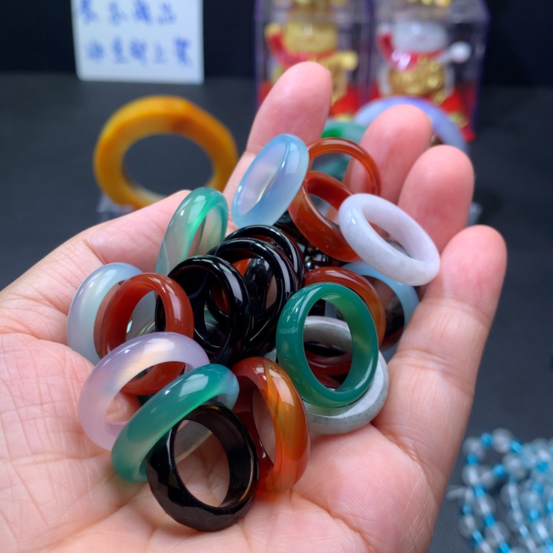 玛瑙/玉髓戒指未镶嵌多样化 发一件