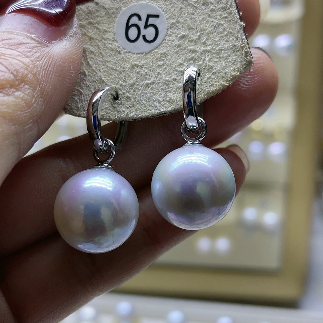 淡水珍珠耳饰银S925镶嵌