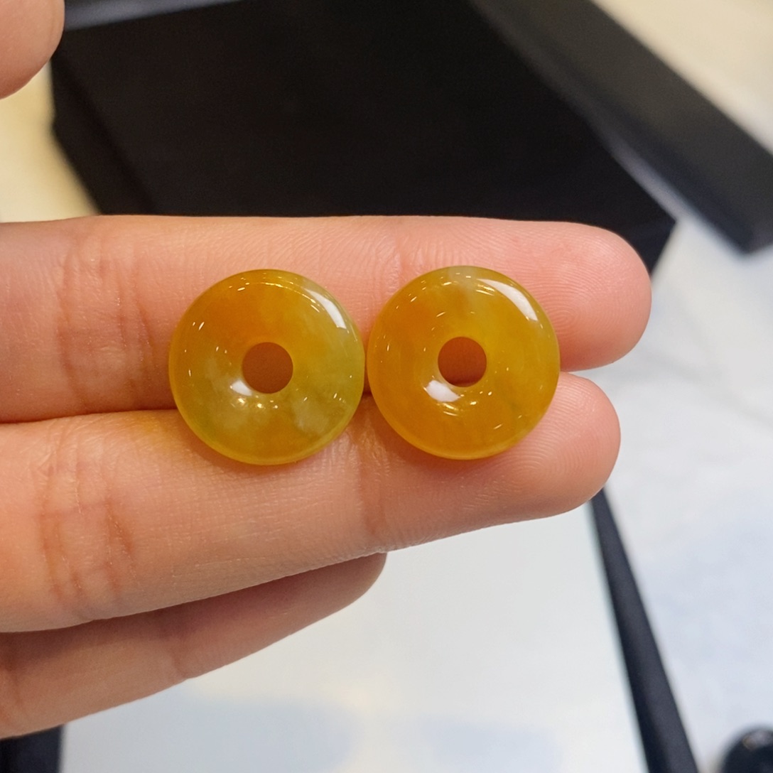 翡翠耳饰未镶嵌裸石甜甜圈