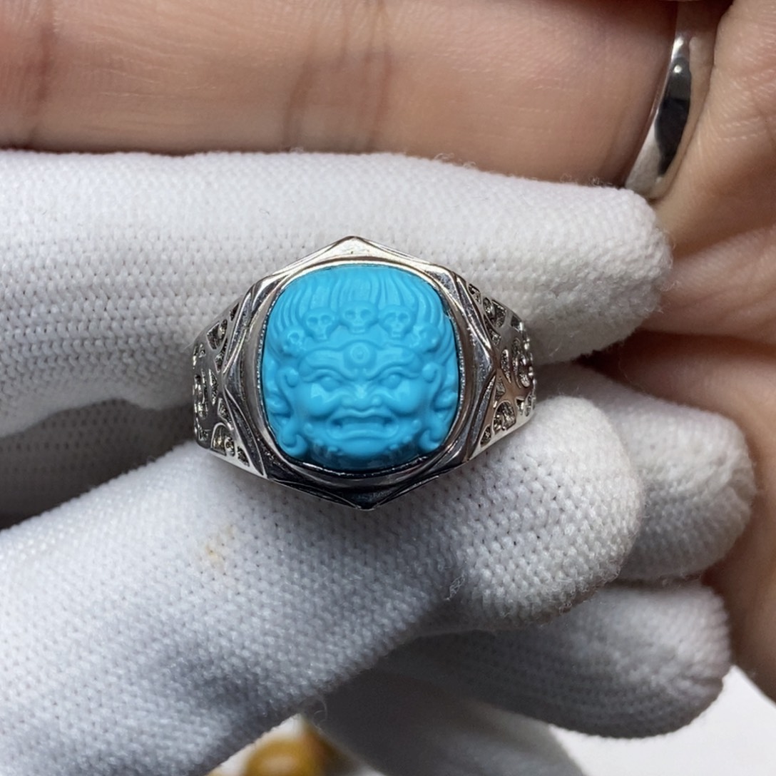 绿松石戒指银S925镶嵌A****容