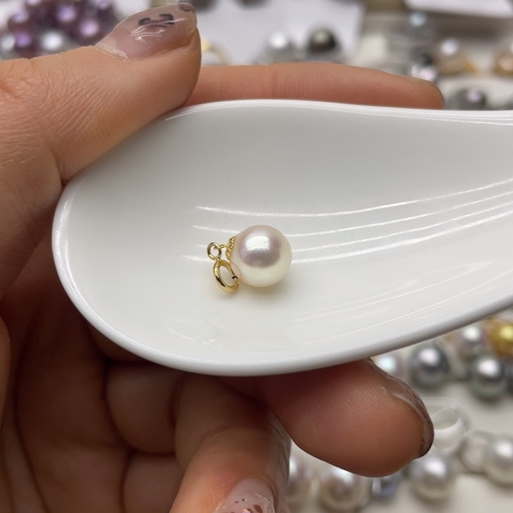 海水珍珠吊坠(不含链)18K金镶嵌
