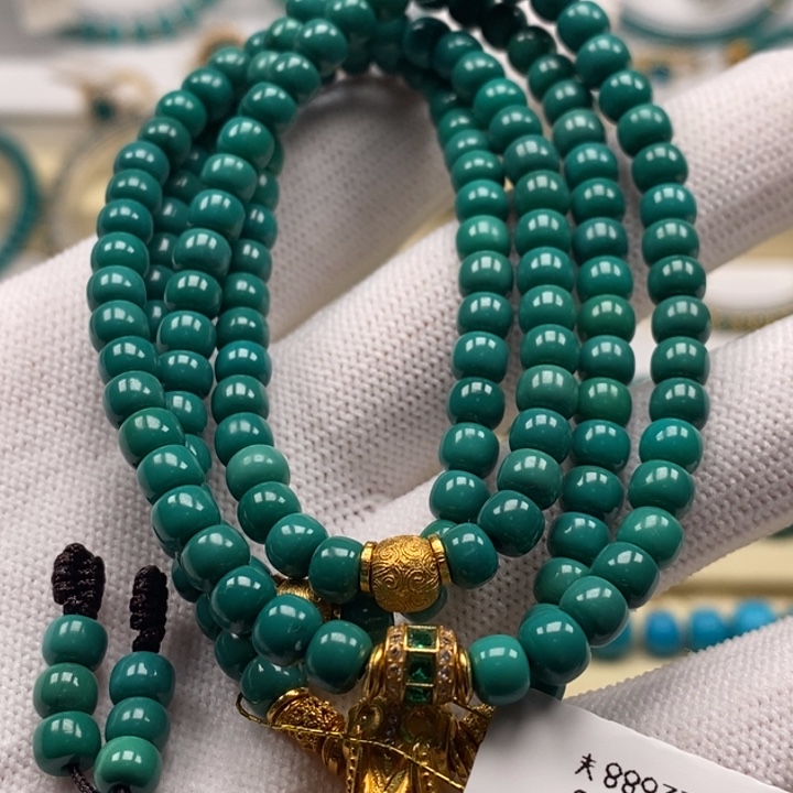 绿松石珠宝奇石18K金镶嵌A697 