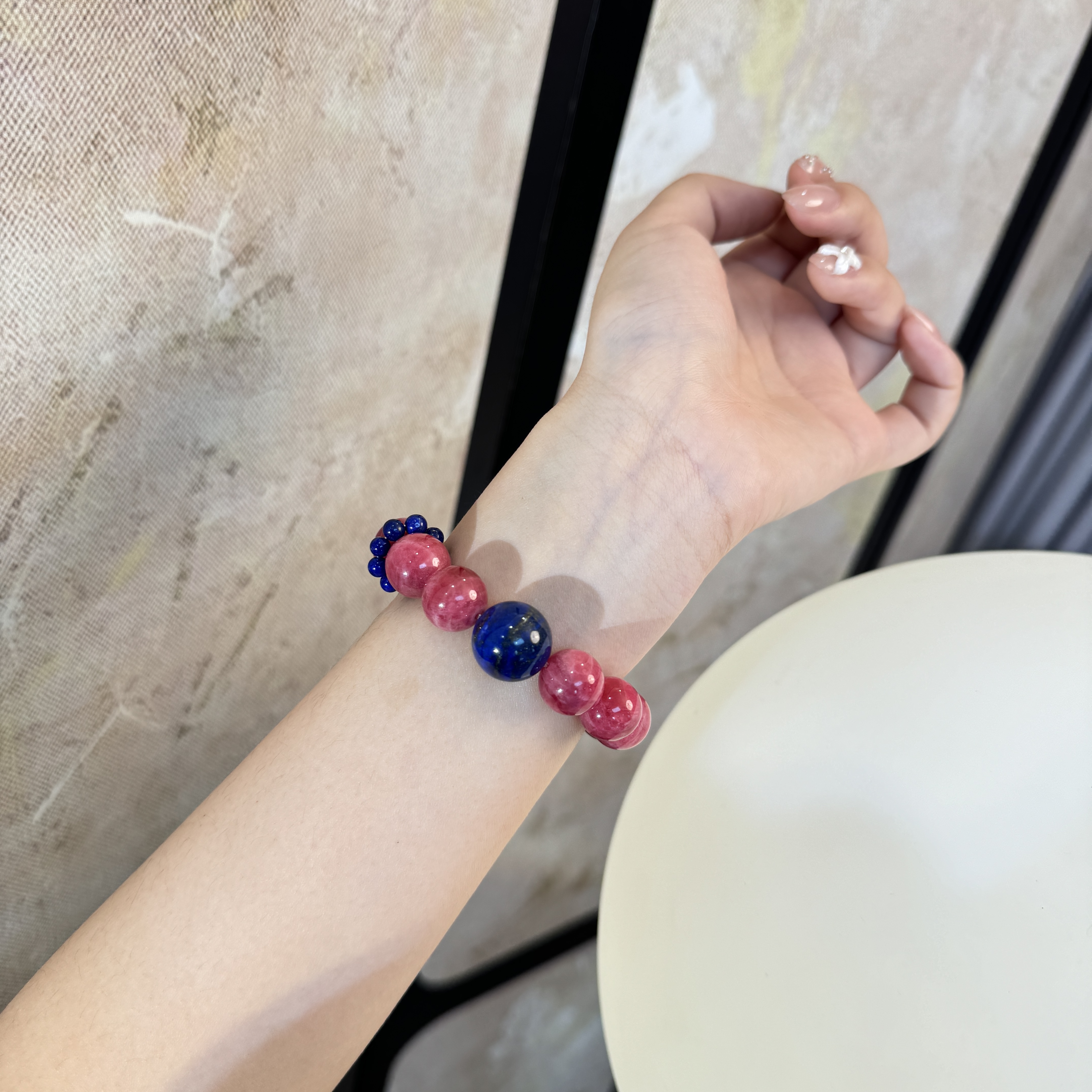 *红墙蓝瓦*蔷薇辉手串手链（天然美料蔷薇辉正宫娘娘红）