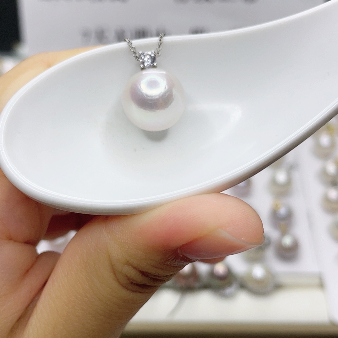 淡水珍珠银S925镶嵌吊坠(不含链)