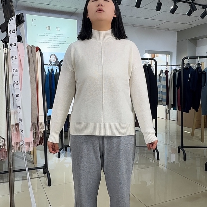 妍***媸纯羊绒保暖女衫白XL码010