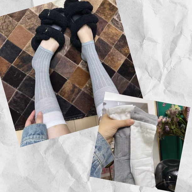 半脚踩堆堆袜运动双罗口踩脚跟袜秀款竖条纹中筒小腿套运动袜直播