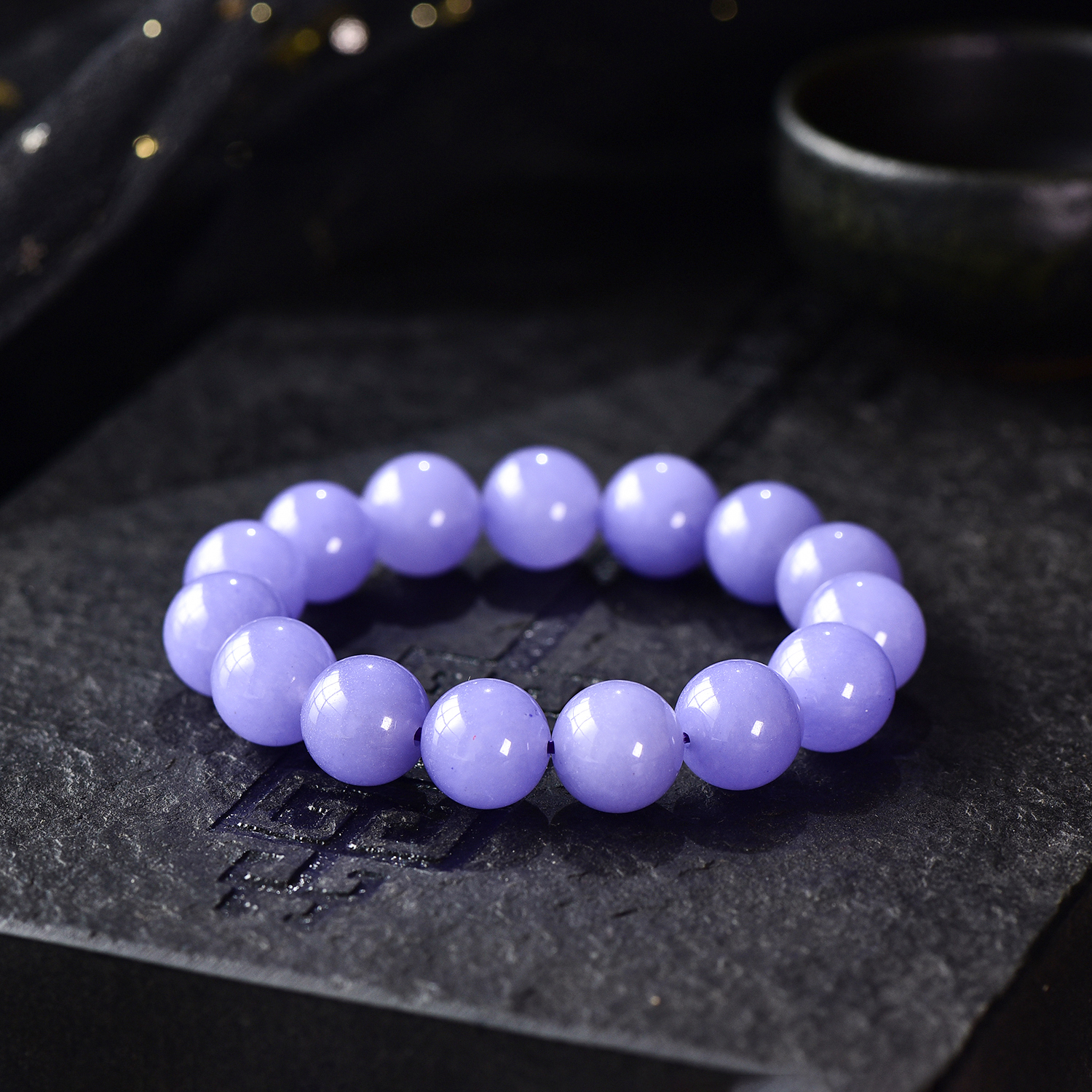 FS6015天然A货缅料藏收紫罗兰冰手链14MM