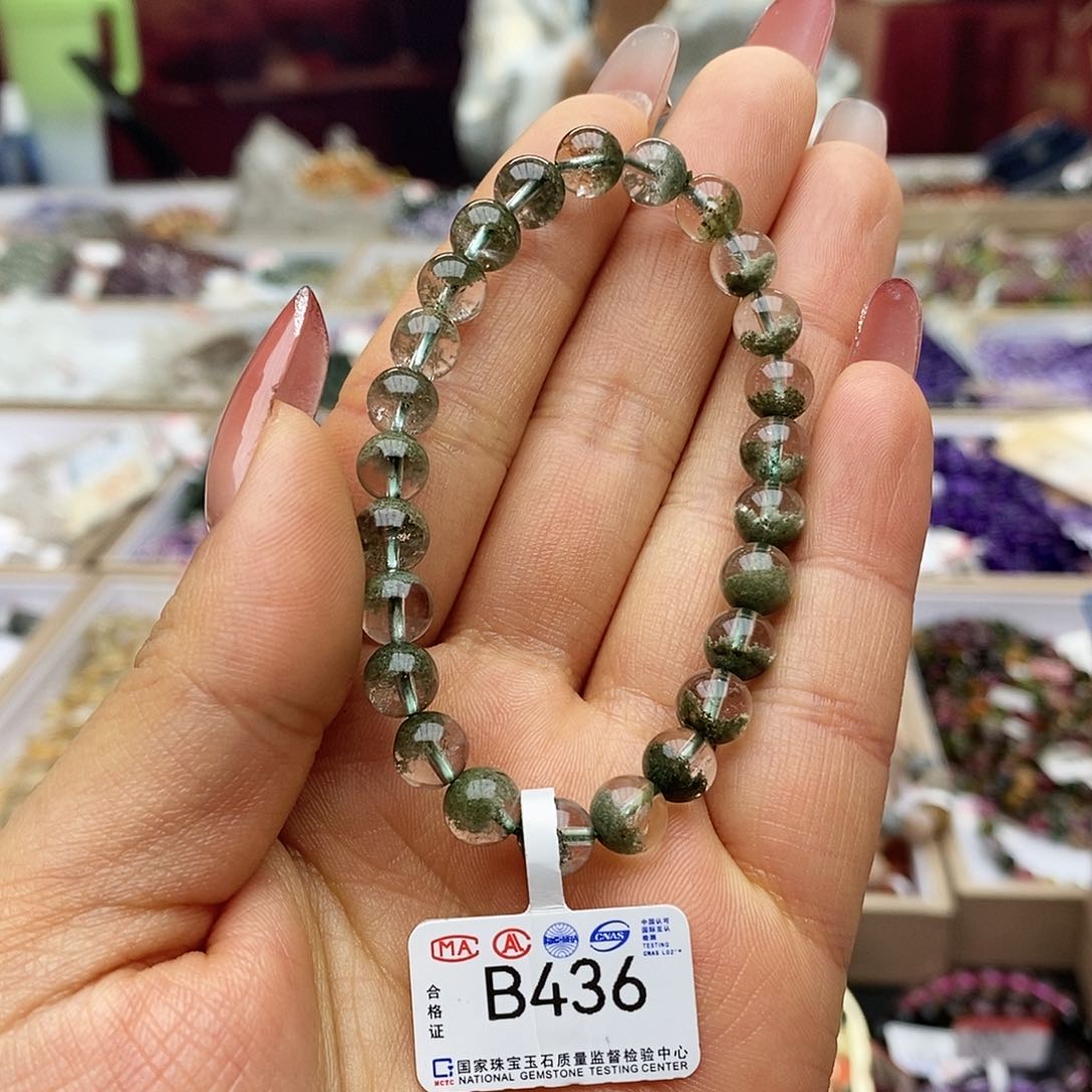 水晶手链未镶嵌思****科B436绿幽灵