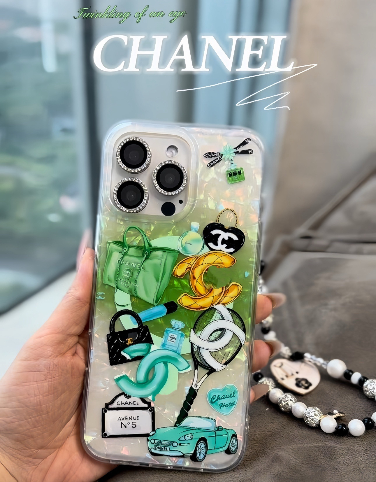 【绿色贝母纹小香】磁吸手机壳适用iPhone16promax/15/14/13