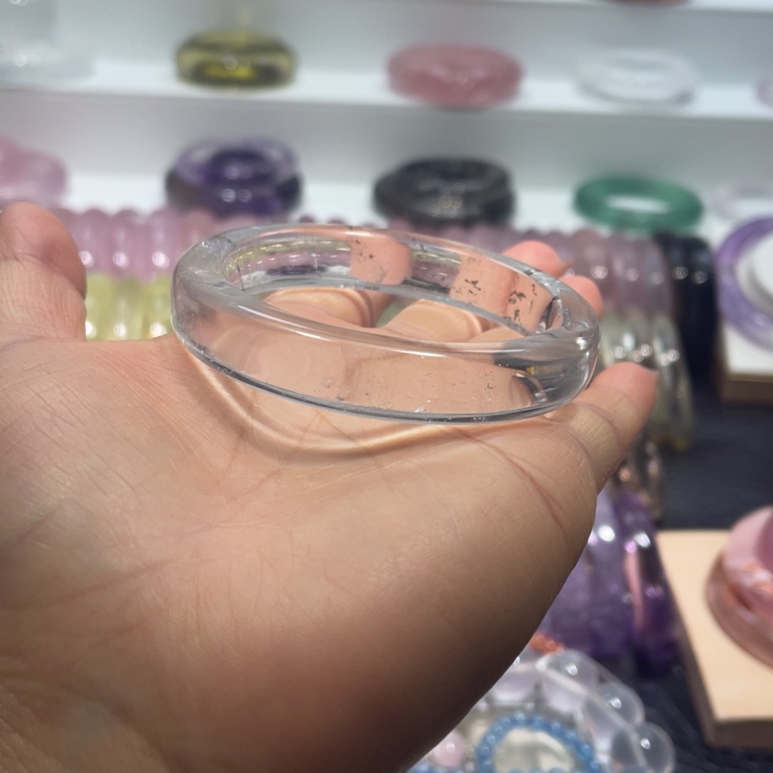 水晶手镯53圈口6号未镶嵌