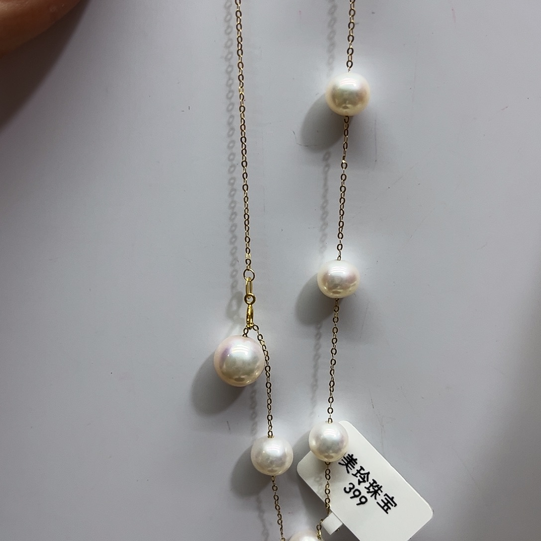 颈饰18K金镶嵌淡水珍珠