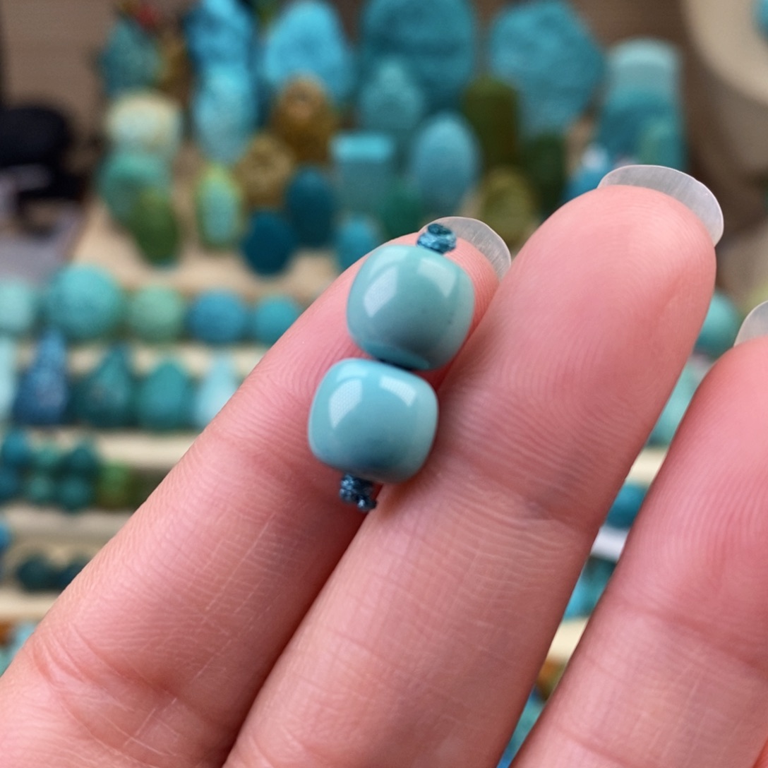 绿松石珠宝奇石未镶嵌8.3mm