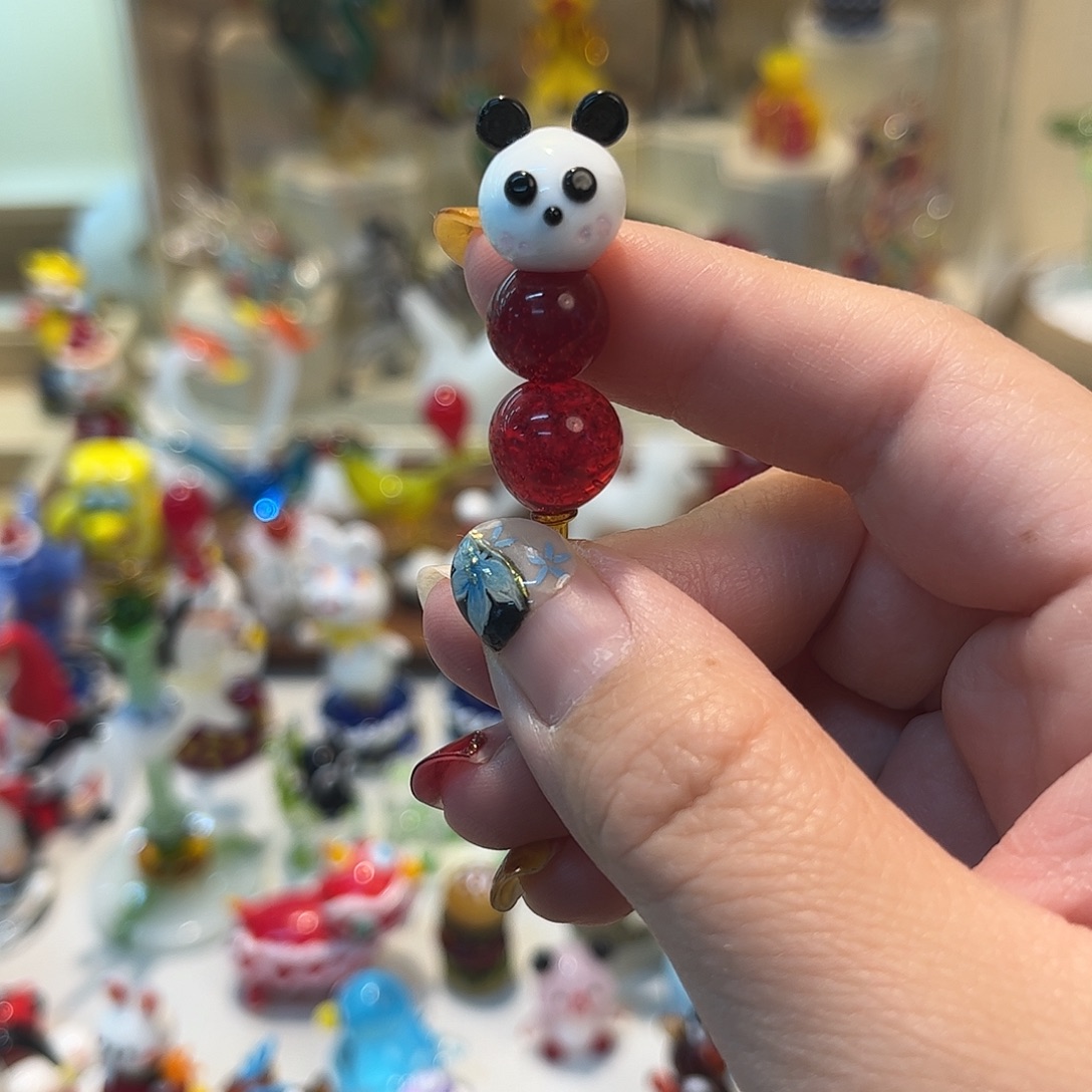 手工艺品琉璃熊猫糖葫芦