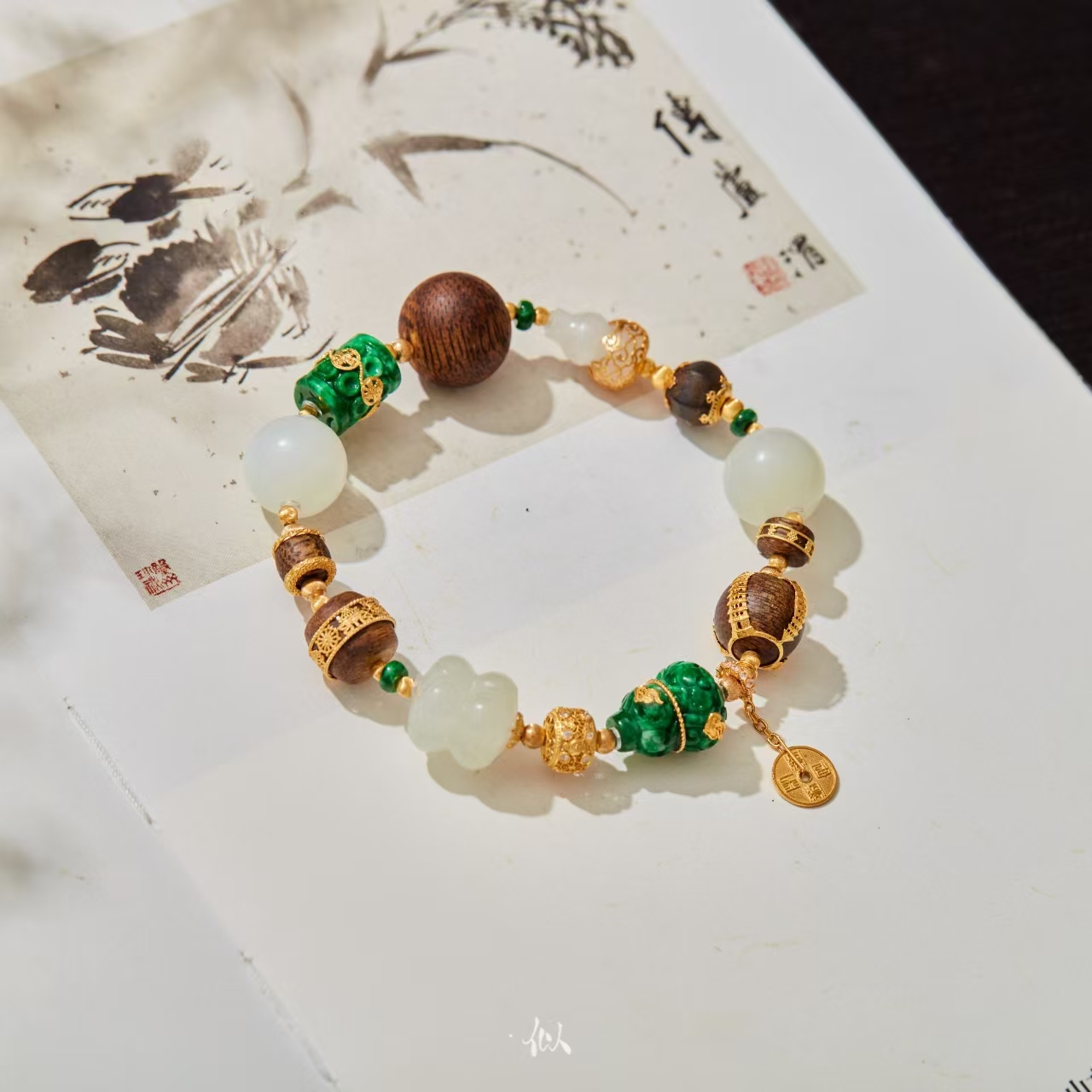 沉香【疏影】·似梓珠宝· 18K沉香多宝手串 XYGD317036-C