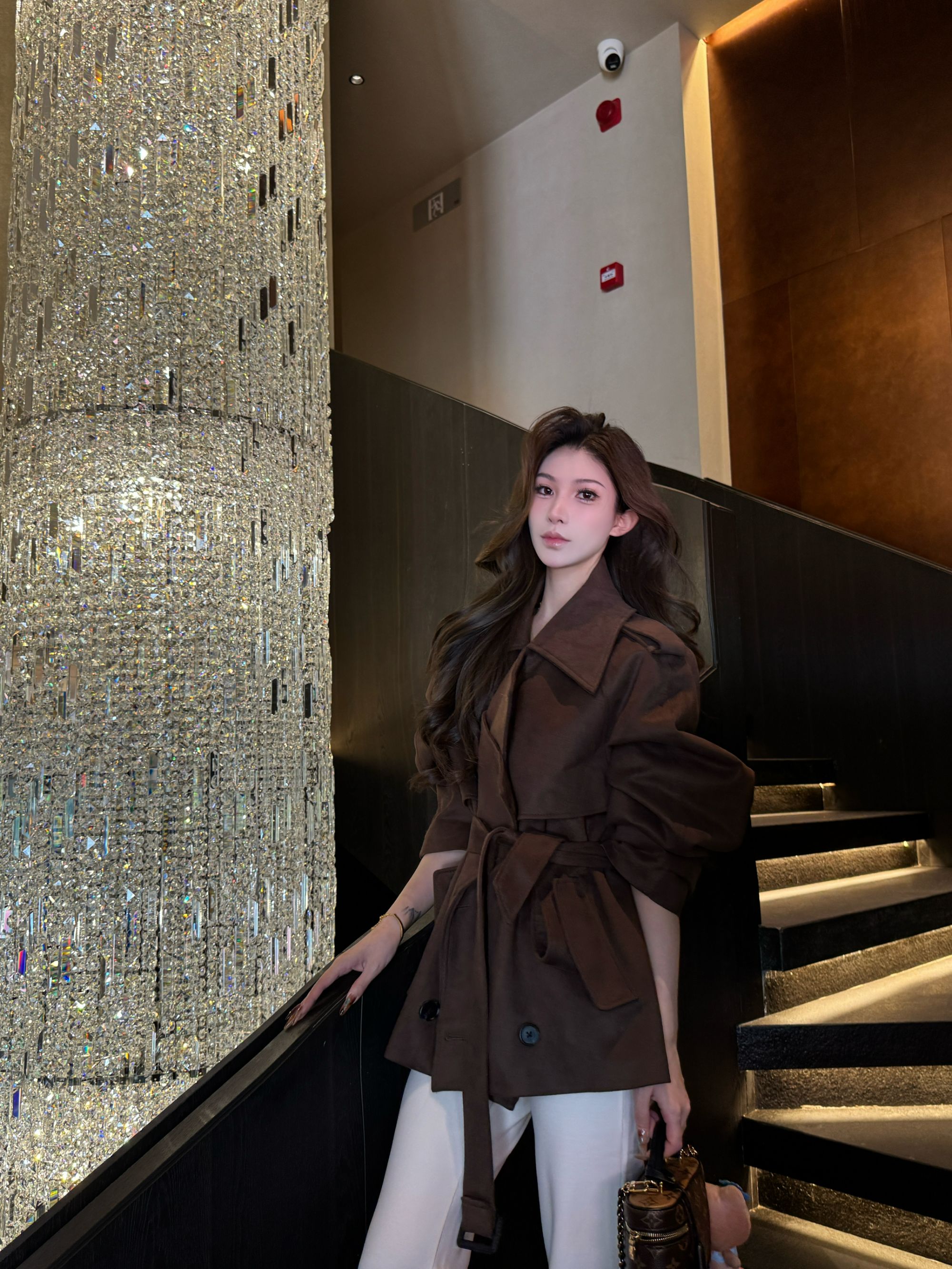 【巴黎旧梦3.0】百搭风衣麂皮绒女装大衣休闲风长袖折叠衣领