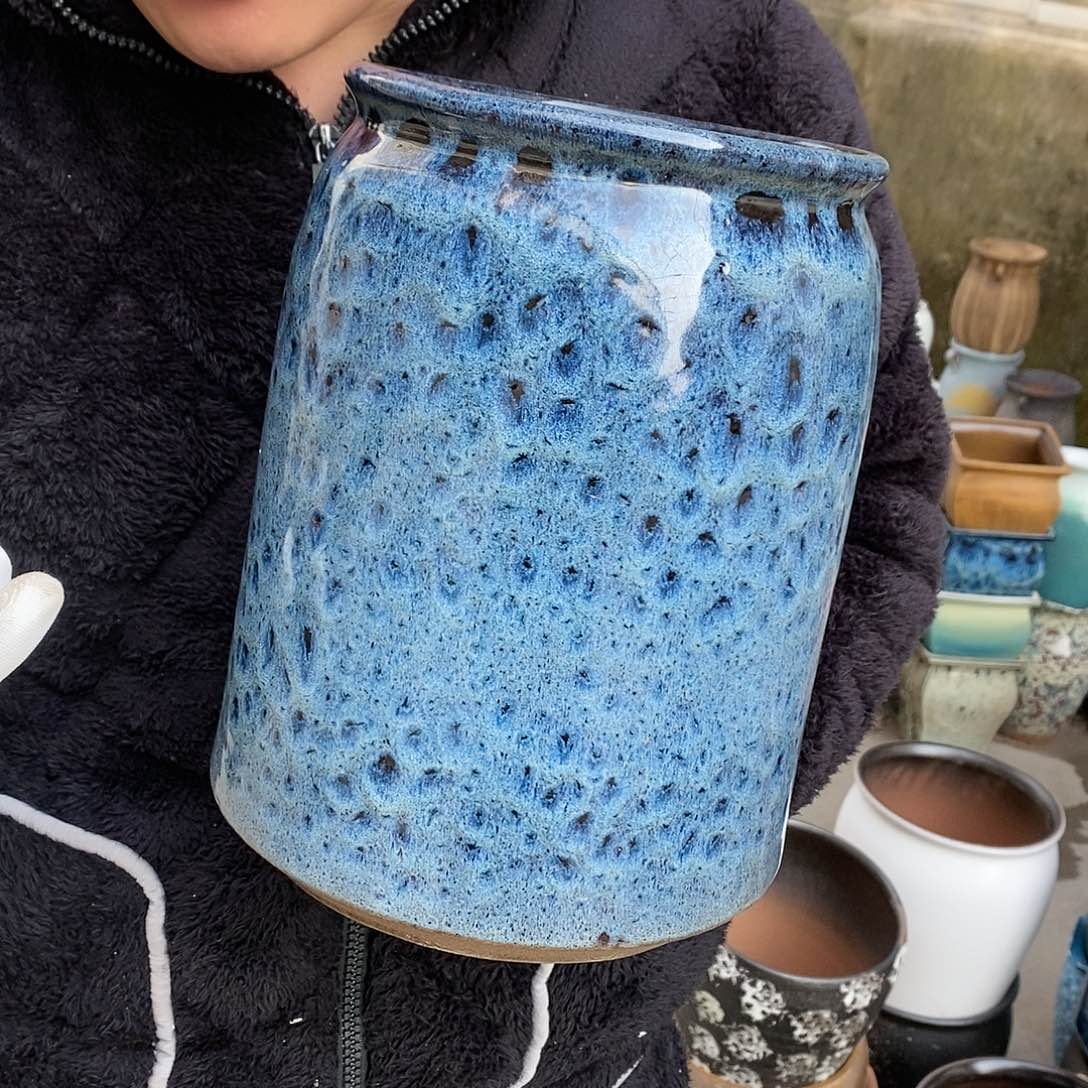 紫砂花盆瑕疵口17高26