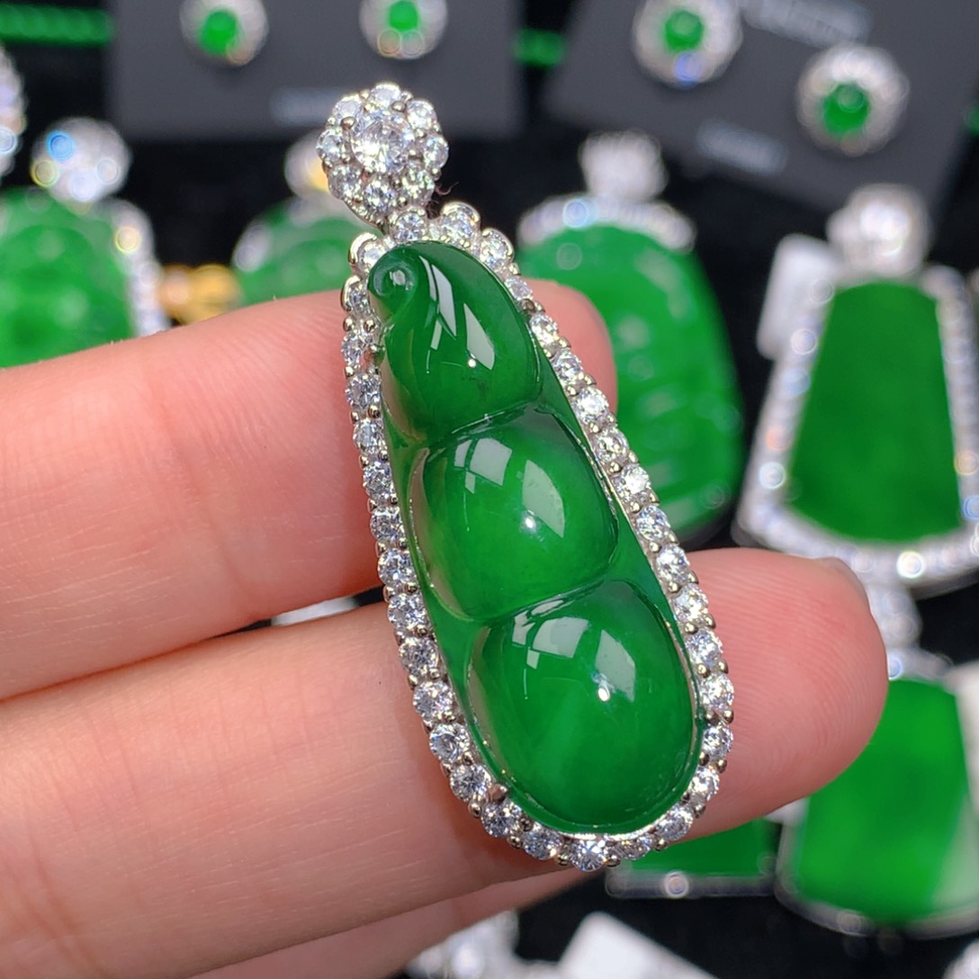 翡翠吊坠(不含链)银S925镶嵌