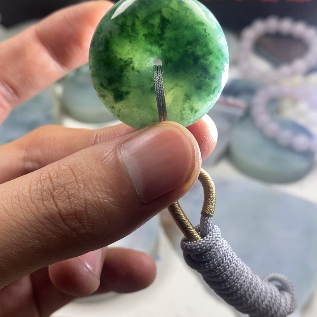 翡翠散珠天然缅甸翡翠a货平安扣