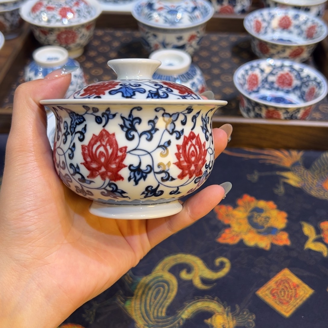 陶瓷摆件景德镇陶瓷茶器百宝箱