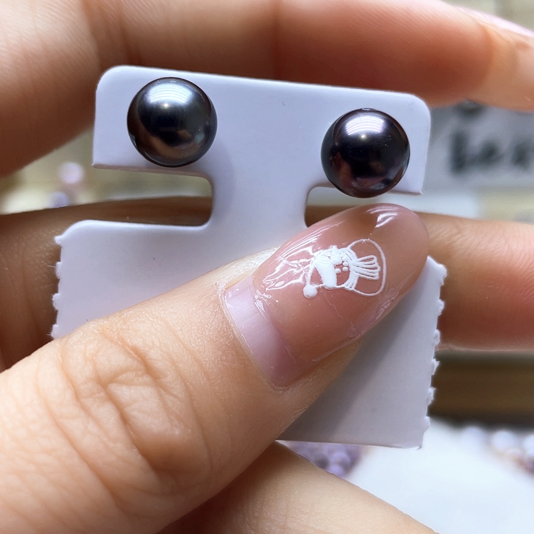 海水珍珠耳饰银S925镶嵌