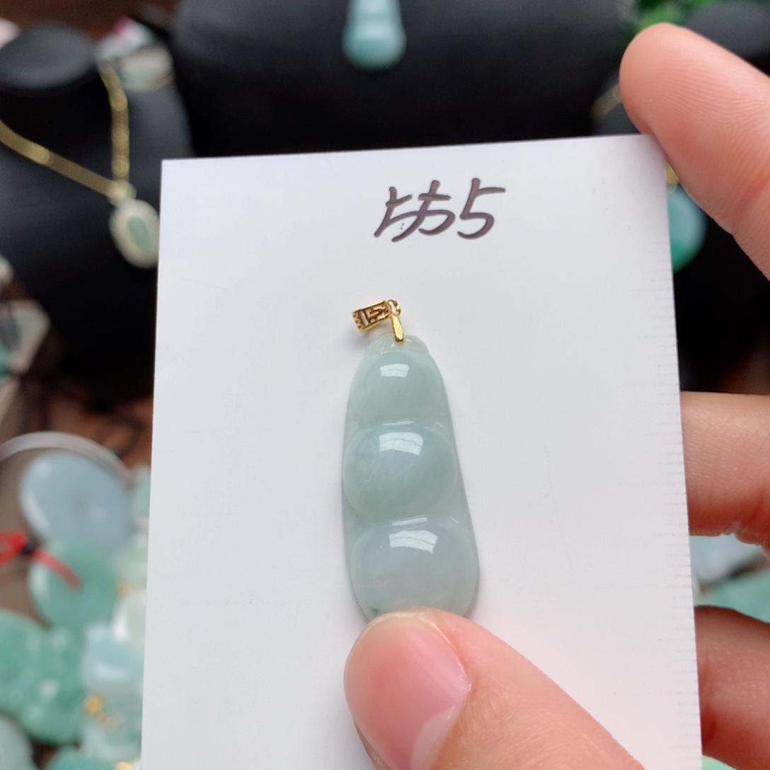 翡翠颈饰银S925镀金镶嵌吊坠