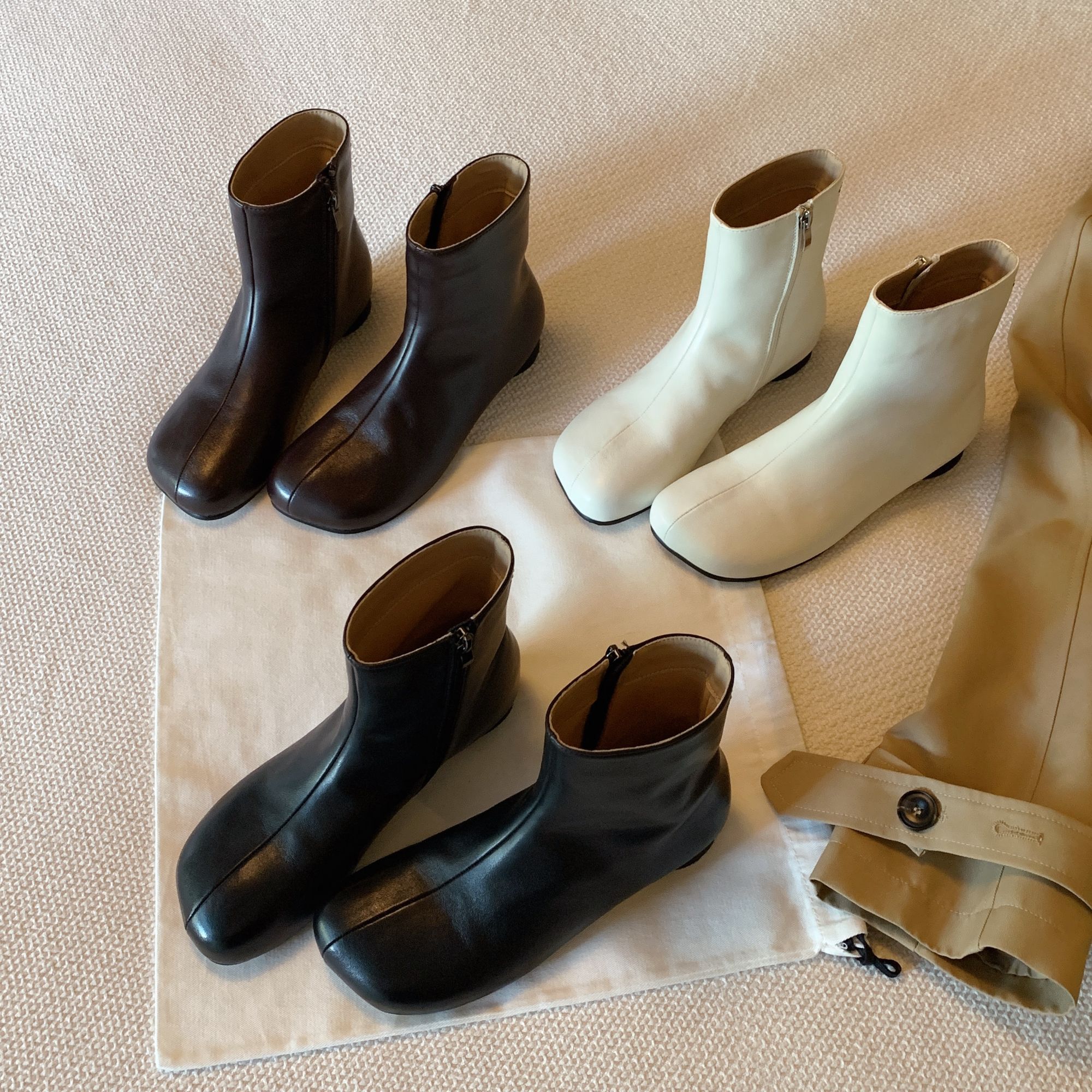 南风Chio2nd 短靴2025小靴子女士洋气瘦瘦靴配裙子的靴子皮靴