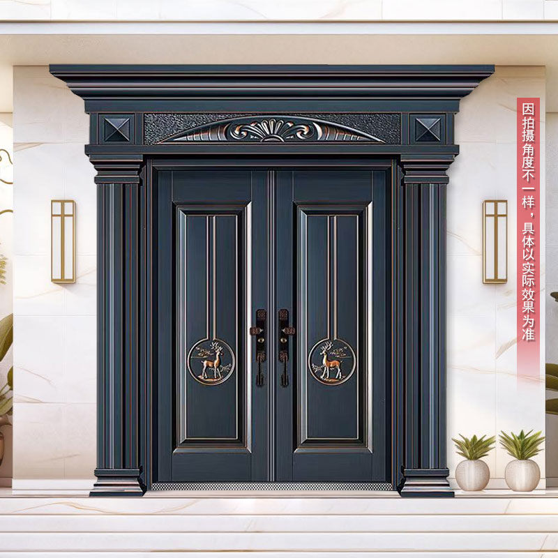 【定制产品】双开锌合金别墅大门农村自建不锈钢烤漆入户门