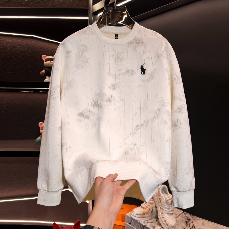 高级感卫衣男士冬季新款潮牌轻奢宽松圆领长袖套头打底衫外套男装