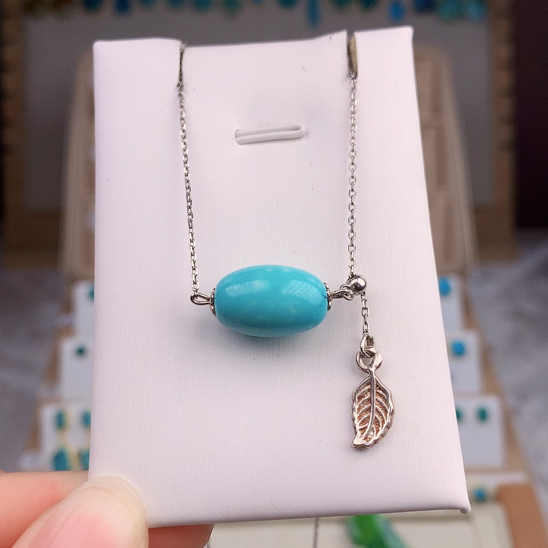 绿松石颈饰银S925镶嵌