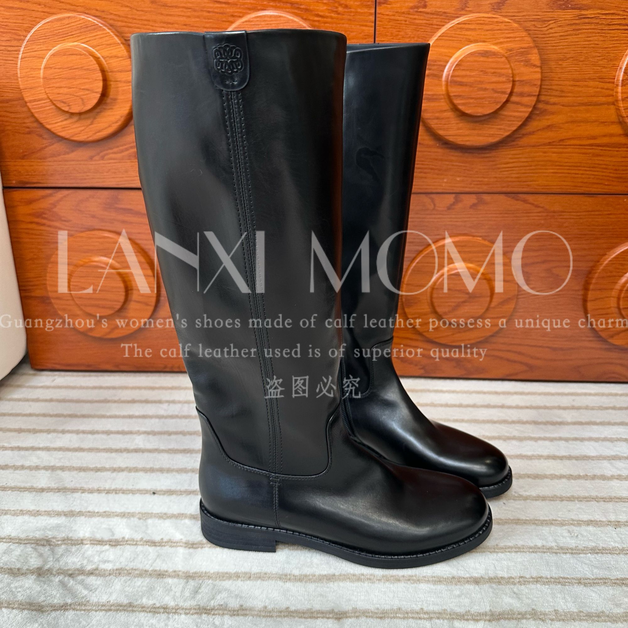 【LANXIMOMO】优雅时尚女真皮士秋冬长筒靴气质时装长筒靴25CX738LX