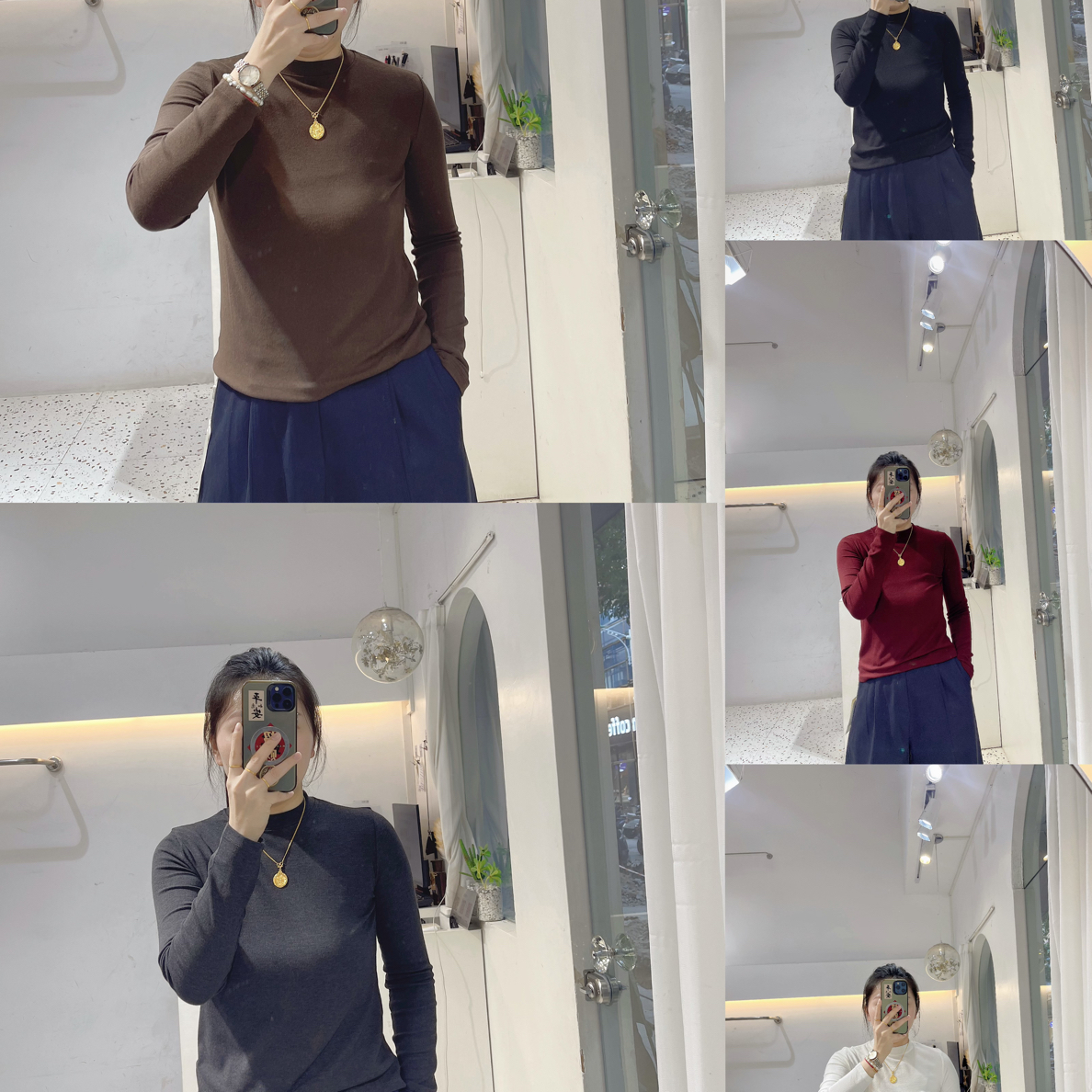 小立领羊绒打底衣14311