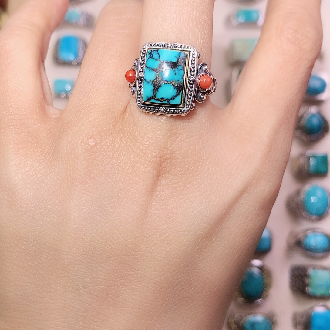 绿松石银S925镶嵌颈饰