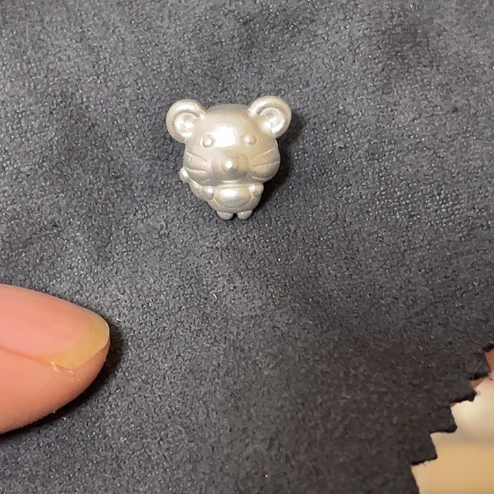 足银布艺小老鼠银饰