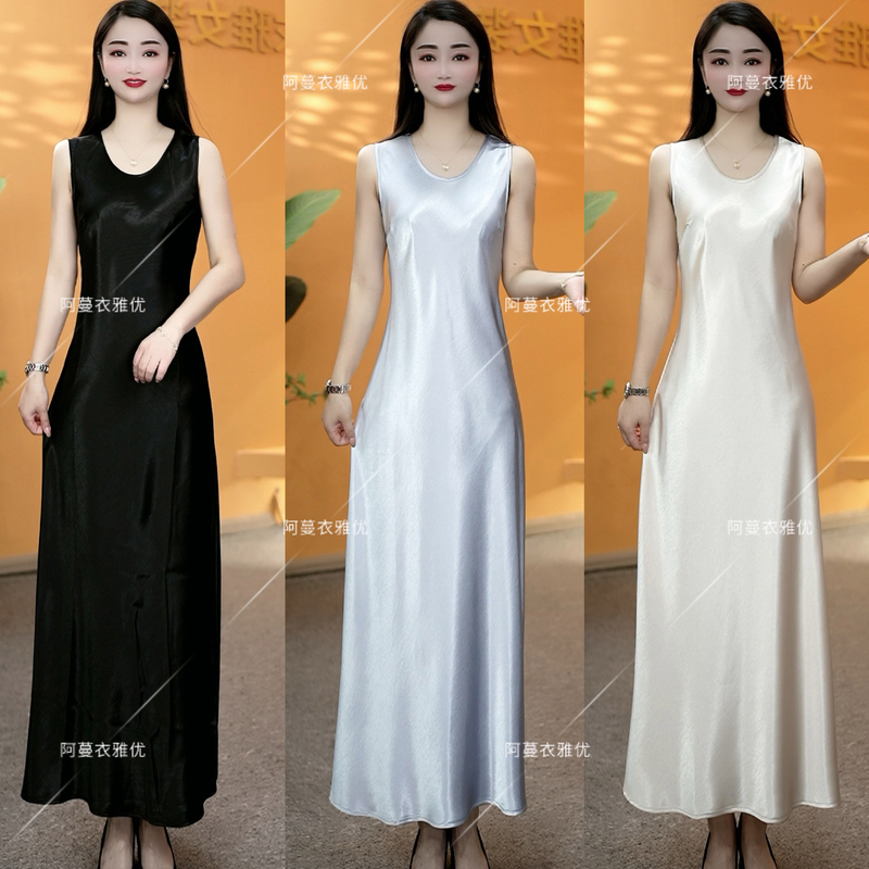 【衣雅严选】8101-1522#新款重磅时尚休闲无袖背心连衣裙长裙