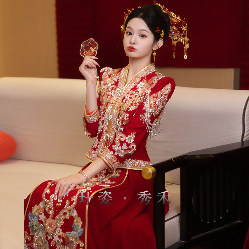 新中式婚服2025结婚礼服新娘嫁衣奢华敬酒服出阁服凤冠霞帔秀禾服