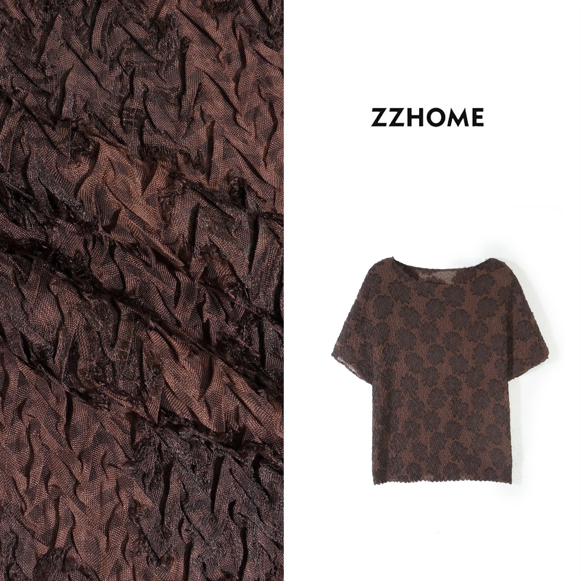 ZOZO HOME | 肌理之美高弹压皱泡泡皱日常休闲短袖上衣Tq173735p