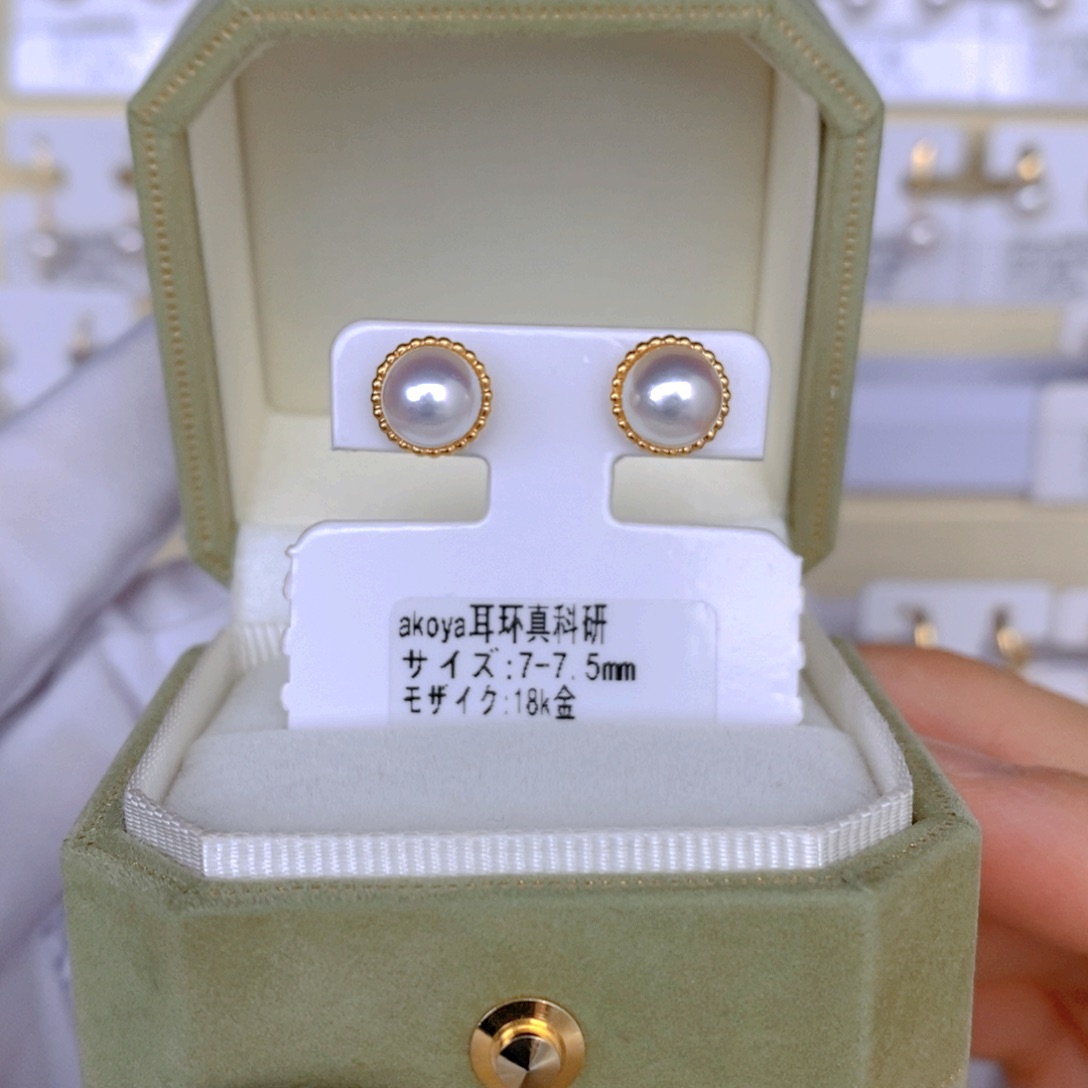 海水珍珠耳饰18K金镶嵌