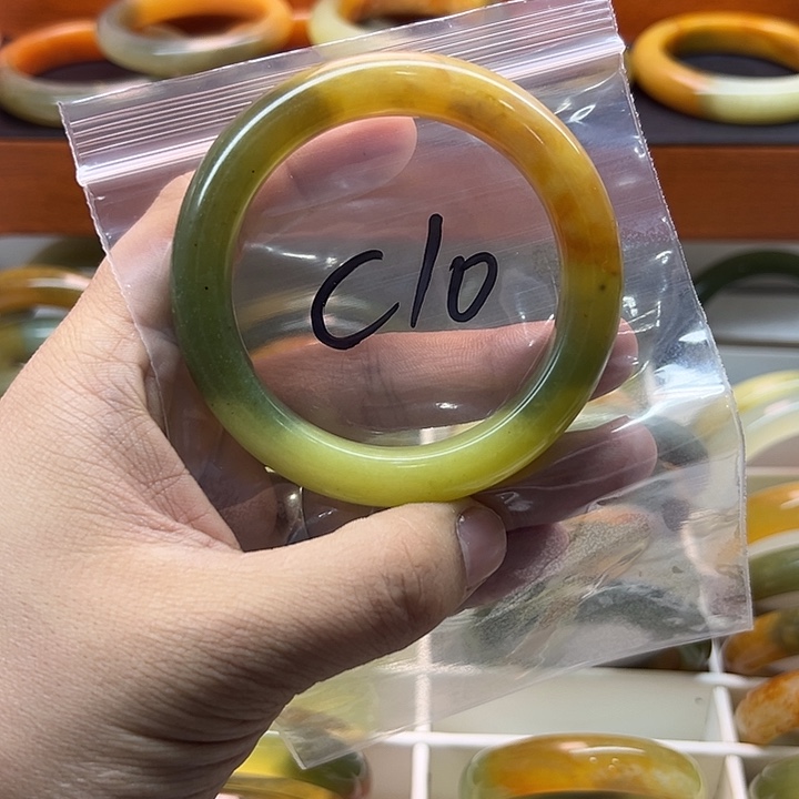 老***兔蛇纹石玉合金手镯