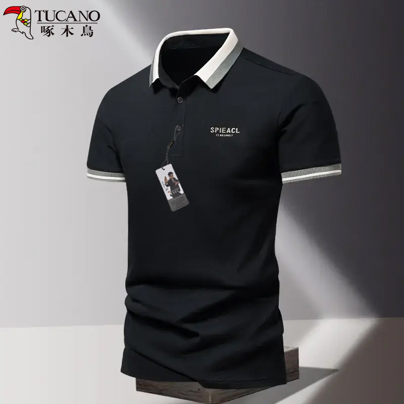 TUCANO/啄木鳥夏季青春活力字母标准短袖Polo衫男装修身t恤休闲